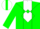 Silk - Green, white 'jkp', green diamond stripe on  white yoke, white diamond stripe on green sleeves