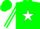 Silk - Green with white star, white sleeves and green stripes, green cap