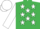 Silk - Emerald Green, White stars, sleeves and cap