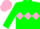 Silk - Green body, pink triple diamond, green arms, pink cap