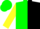Silk - Green and black halves, yellow sleeves
