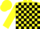 Silk - Yellow, black 'kiekow', black blocks, yellow cap