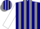 Silk - Navy blue & gray stripes, white sleeves
