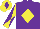Silk - Purple, yellow diamond, yellow and purple diabolo on sleeves, yellow cap, purple diamond