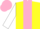 Silk - Yellow, pink panel, white sleeves, pink cap