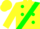 Silk - Yellow, green dot sash, green dots on yellow slvs