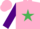 Silk - Pink, emerald green star, purple sleeves