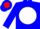 Silk - Blue, red 'jc' on white ball