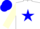 Silk - White body, blue star, cream arms, blue cap