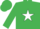 Silk - emerald Green, White Star