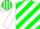 Silk - White and Green diagonal stripes, White sleeves, Striped cap