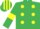 Silk - emerald green, yellow spots, armlets, striped cap
