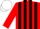 Silk - red and black stripes, white cap
