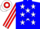 Silk - Blue, red 'mh', white stars, white stars on blue hoop on red and white striped sleeves