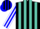 Silk - Black, blue & turquoise stripes, white jrk brand, white sleeves, blue & turq stripes