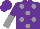 Silk - Purple, grey dots, purple and grey halved sleeves, purple cap