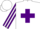 Silk - White, purple cross belts, purple and white striped sleeves