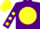 Silk - Purple, yellow disc, purple sleeves, yellow spots, yellow cap