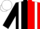 Silk - Black and red halved horizontally, white braces, black sleeves, white cap
