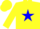 Silk - Yellow, blue star, blue bars on yellow sleeves, yellow cap