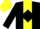 Silk - Black, yellow stripe, black diamond on yellow cap
