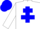 Silk - White, blue cross of lorraine, blue bars on white sleeves, blue cap