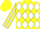 Silk - Yellow, white diamonds and 'd', white diamond stripe on sleeves