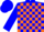 Silk - Blue with orange blocks, blue cap