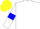 Silk - white, blue armlets, yellow cap