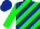 Silk - green,dark blue diagonal stripes and cap