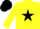 Silk - Yellow, black star, yellow and black checked cap