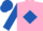 Silk - Pink, royal blue diamond, sleeves and cap