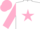 Silk - White, pink star, sleeves and cap