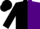 Silk - Black and purple halves, black 's' on purple block, purple block stripe on black sleeves