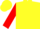 Silk - Yellow, red circled 'sls', red sleeves
