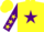 Silk - Yellow, purple star, purple sleeves with yellow stars, yellow  cap