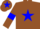 Silk - brown, blue star, blue armlets, brown cap with blue star