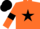 Silk - Orange, Black star, armlets and cap