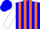 Silk - Blue, orange 'b', orange stripes on white sleeves, blue cap