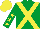 Silk - Emerald green, yellow cross belts, emerald green sleeves, yellow stars, yellow cap