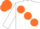 Silk - White, large Orange spots, Orange cap