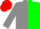 Silk - Grey and Green halved horizontally, red cap