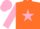 Silk - orange, pink star, pink sleeves, pink cap