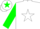 Silk - White, green star, white star stripe on green sleeves