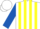 Silk - White and Yellow stripes, Royal Blue sleeves, White cap