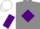 Silk - Grey, purple diamond, white & purple halved sleeves, white cap