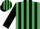 Silk - Emerald green and black stripes, black sleeves