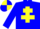 Silk - blue, yellow cross of lorraine, blue sleeves, yellow hoops, blue and yellow quartered cap