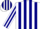 Silk - White, navy blue stripes
