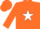 Silk - Orange, white star 'rs', white band on sleeves, orange cap